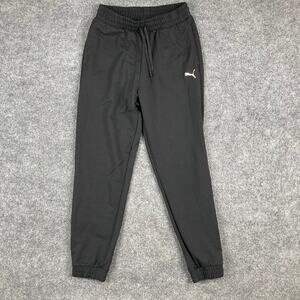 Puma Sweatpants Womens S Black Jogger Stretch Drawstring Logo Athletic Pants